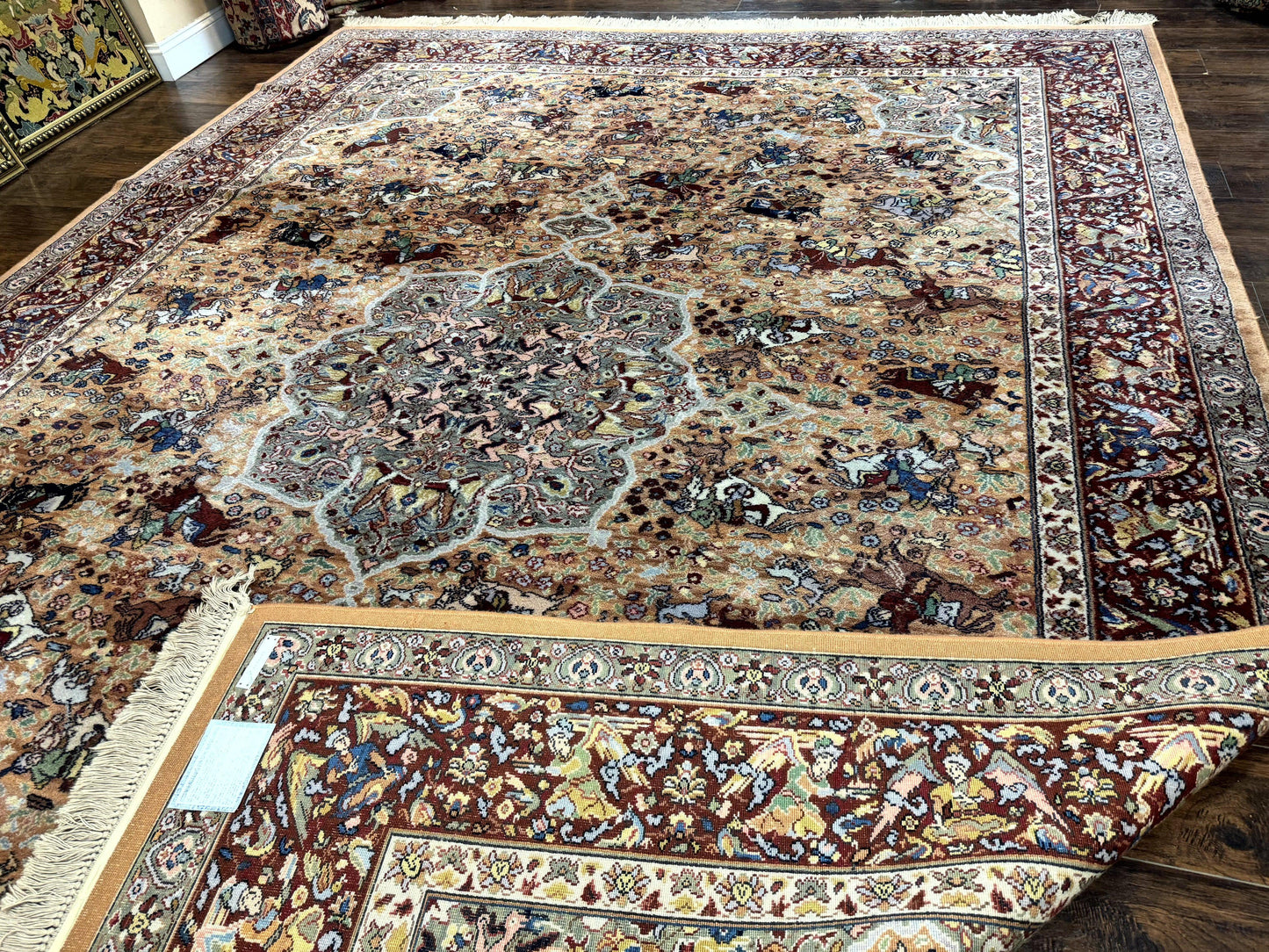 Karastan Rug 10x14 - Persian Hunting  #723 - Wool Pile, Vintage - Nuvé