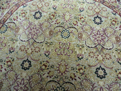 6' Handmade Fine Indian Wool Rug Carpet Round Silk Accent Beauty - Nuvé