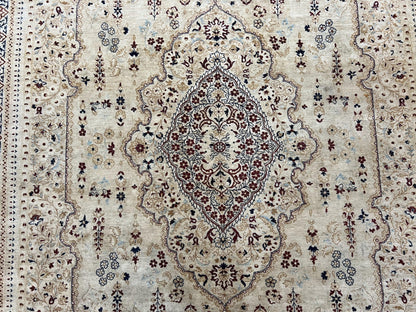 Pak Persian Rug 9x11, Very Fine Hand Knotted Oriental Carpet, Haji Jalili Design, Ivory/Cream, Wool Handmade Room Sized Rug 9 x 11 ft, Nice - Nuvé