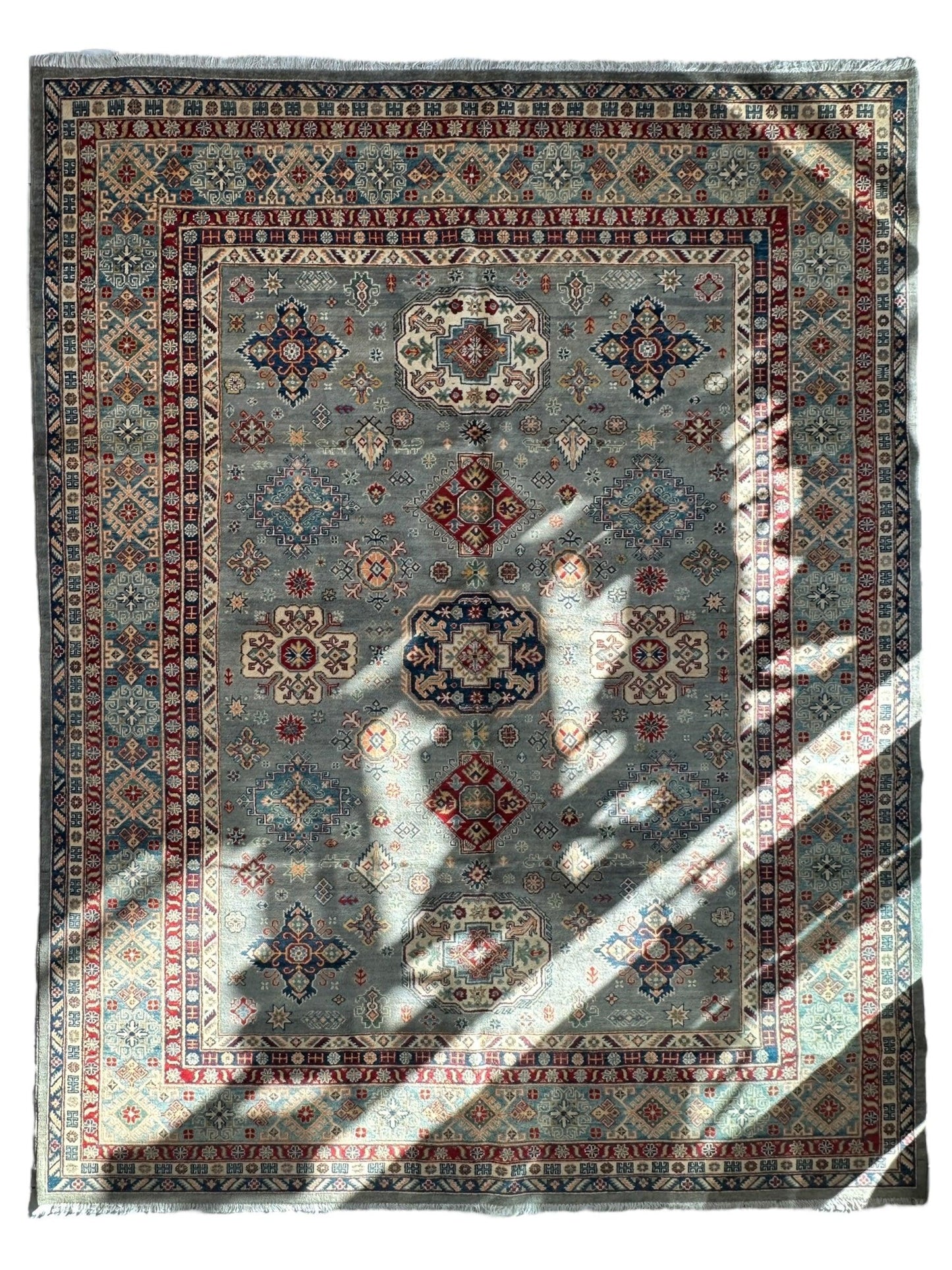 Hand-Knotted Afghani Kazak Wool Rug 8’11” x 11’10” - Nuvé