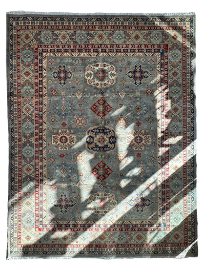 Hand-Knotted Afghani Kazak Wool Rug 8’11” x 11’10” - Nuvé
