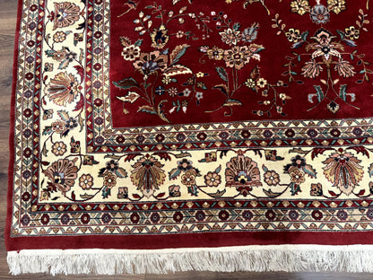 Indo Persian Rug 8x10, Red and Cream, Floral, Pande Cameron - Nuvé