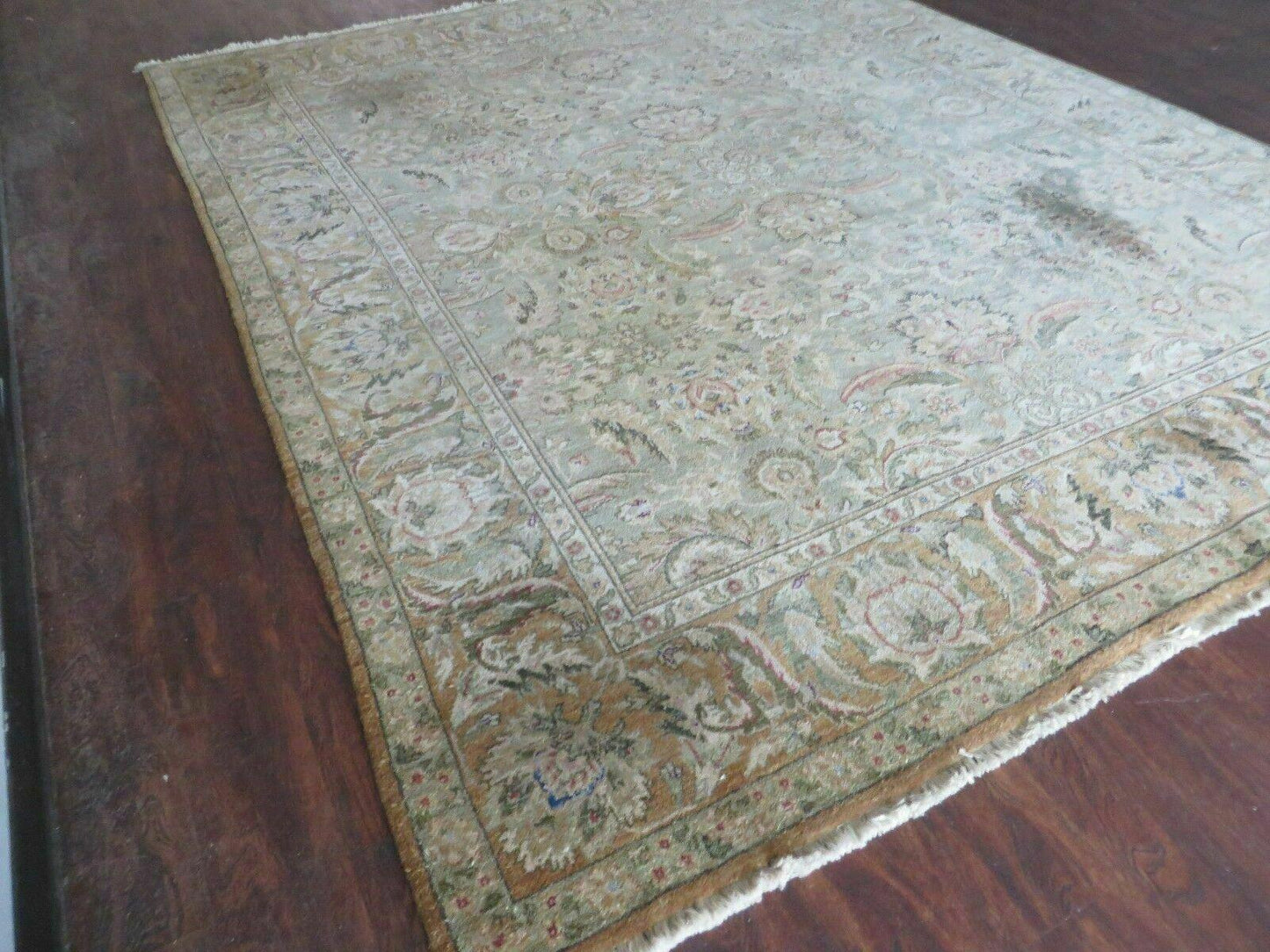 8' X 10' Vintage Handmade India Floral Oriental Top Quality Jaipur Tea Wash - Nuvé