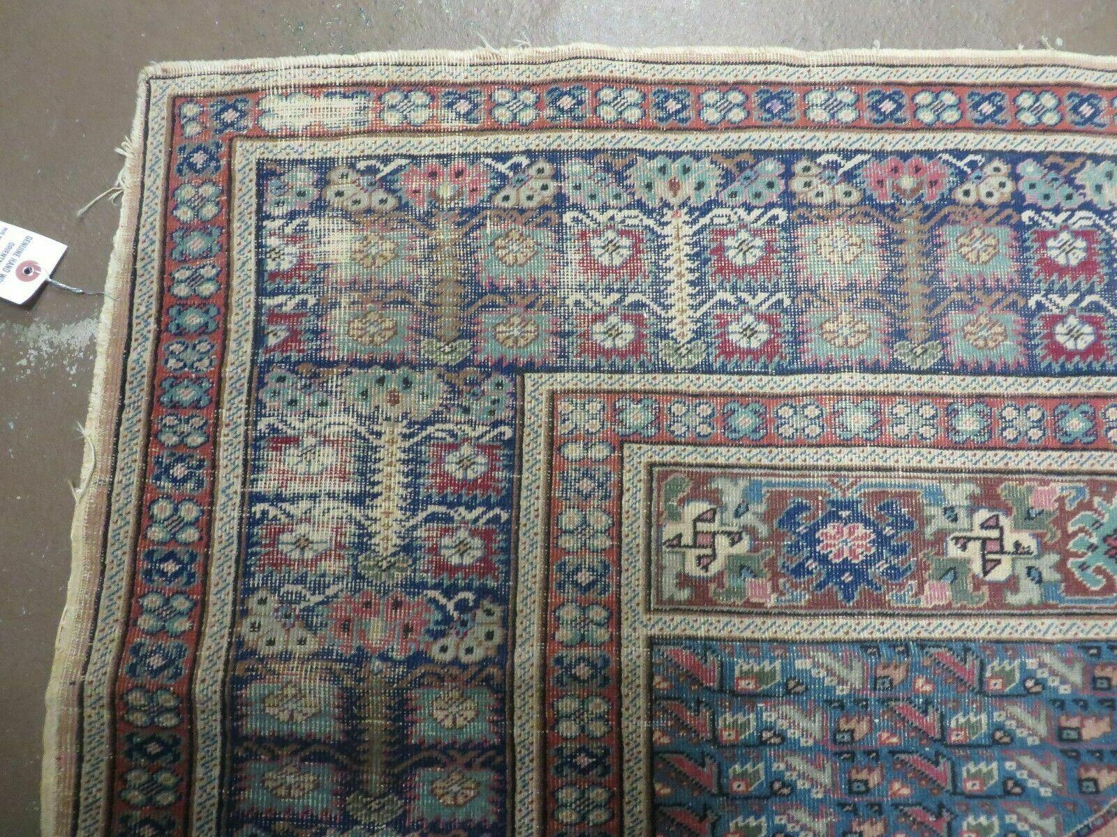 4' X 6' Antique Handmade Turkish Mehrab Prayer Wool Rug Lantern Beautiful - Nuvé