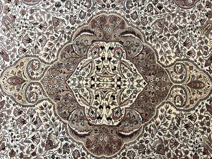 Turkish Sivas Rug 9x12, Handmade Vintage Wool Carpet, Cream Ivory - Nuvé