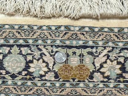 Silk Indian Kashmiri Rug 3x4, Very Fine 400 KPSI, Silk Prayer Rug, Handmade - Nuvé