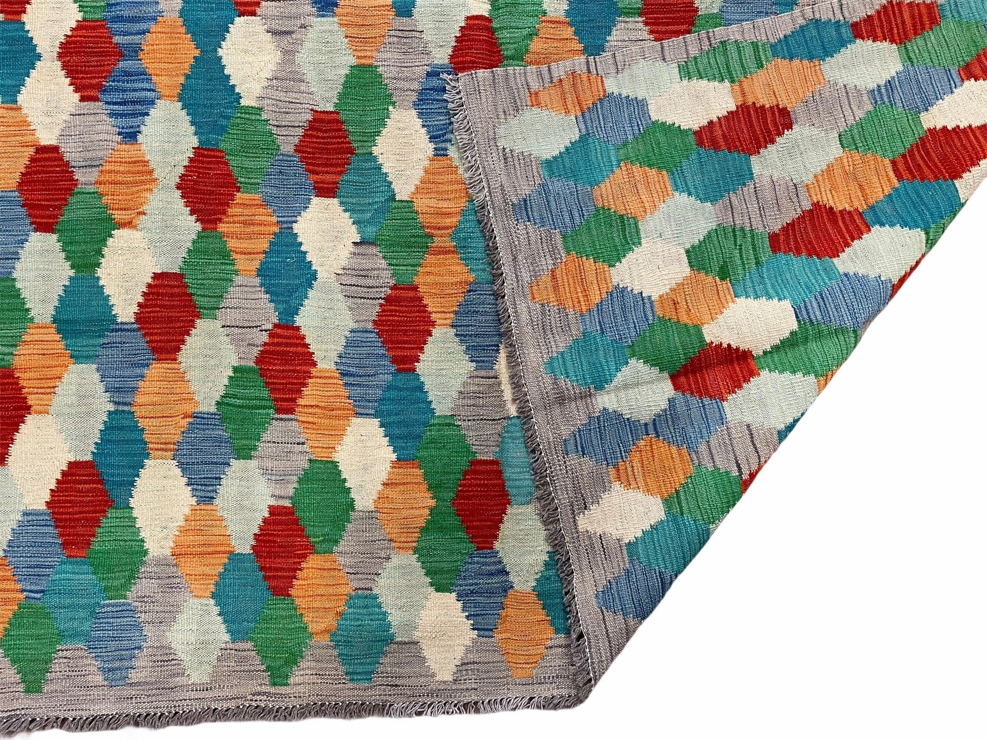 6.5 x 9.5 Colorful Chobi Kilim Rug 6 x 9 Multicolor Turkish Kilim Rug 7x10 Chobi Kilim Rug Playroom Rug Wool Kilim Rug 6x9 New Tribal Kilim - Nuvé
