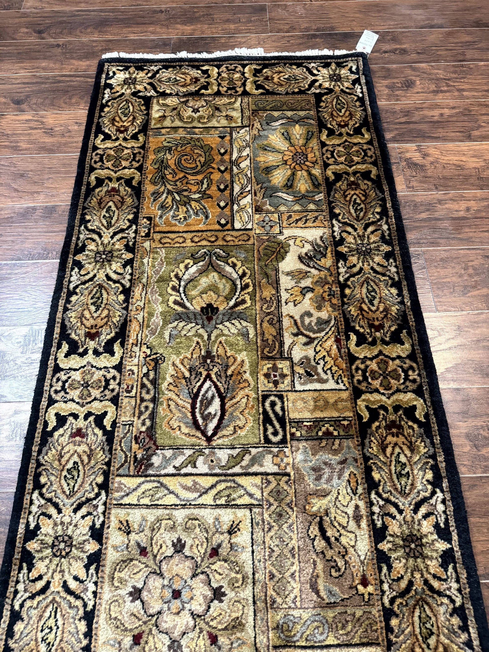 Indian Runner Rug 3x14, Panel Design, Oriental Carpet for Hallway - Nuvé
