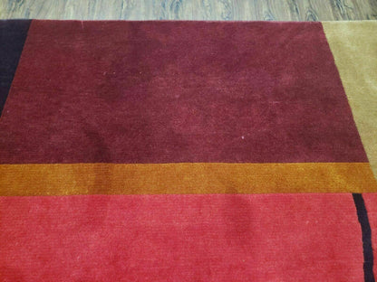 8' X 10' Tibetan Nepal Art Deco Hand Knotted Wool Rug Modern Contemporary Nice - Nuvé