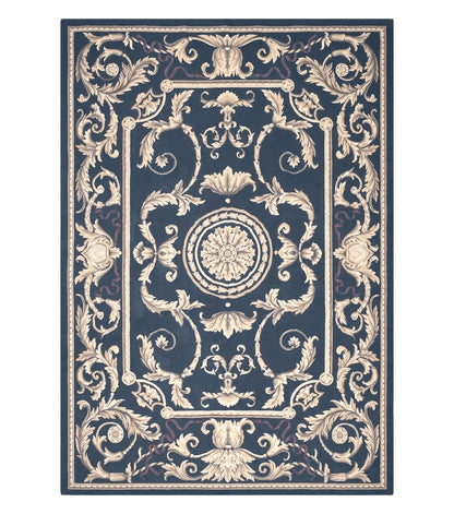 Black and Tan Aubusson Rug, 10 x 14 Aubusson Carpet, New Aubusson Rug, Elegant, Wool, Handmade Area Rug, Flatweave Rug, Large Aubusson Rug