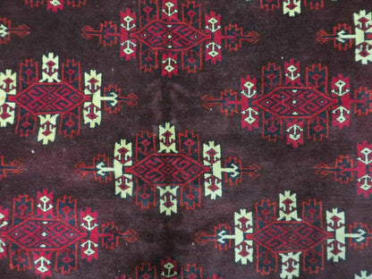 7' X 10' Antique Handmade Yamud Turkoman Wool Rug Excellent - Nuvé