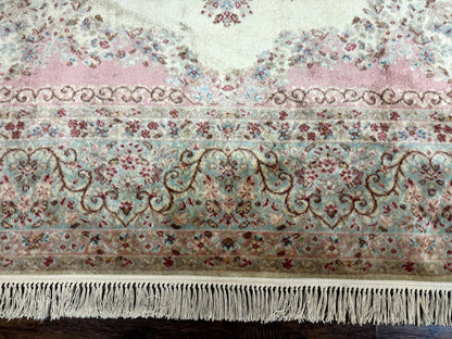 Karastan Rug 8.8 x 12, Pastel Ivory Kirman Rug #784, Wool Karastan Carpet, Original 700 Series, Vintage Karastan Area Rug, Discontinued - Nuvé