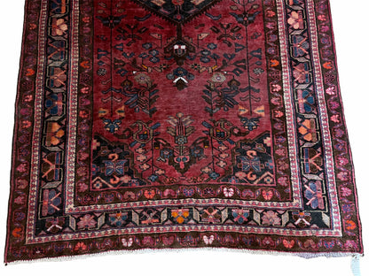 5.5 X 10 Handmade Wool Tribal Gallery Rug Wide Runner Corridor Rug Floral Red - Nuvé