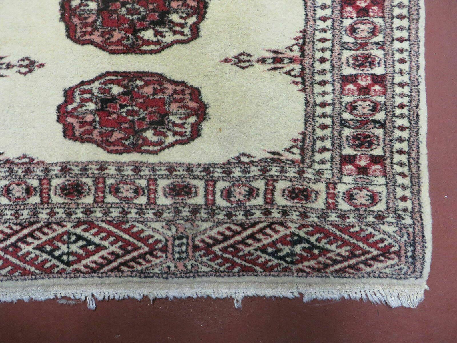 2' 7" x 7' Handmade Finely Knotted Pakistani Turkoman Bokhara Detailed Wool Rug - Nuvé