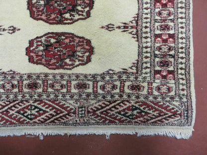 2' 7" x 7' Handmade Finely Knotted Pakistani Turkoman Bokhara Detailed Wool Rug - Nuvé