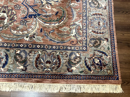 Indo Persian Mahal Rug 8x10, Traditional Wool Oriental Carpet, Pink - Nuvé