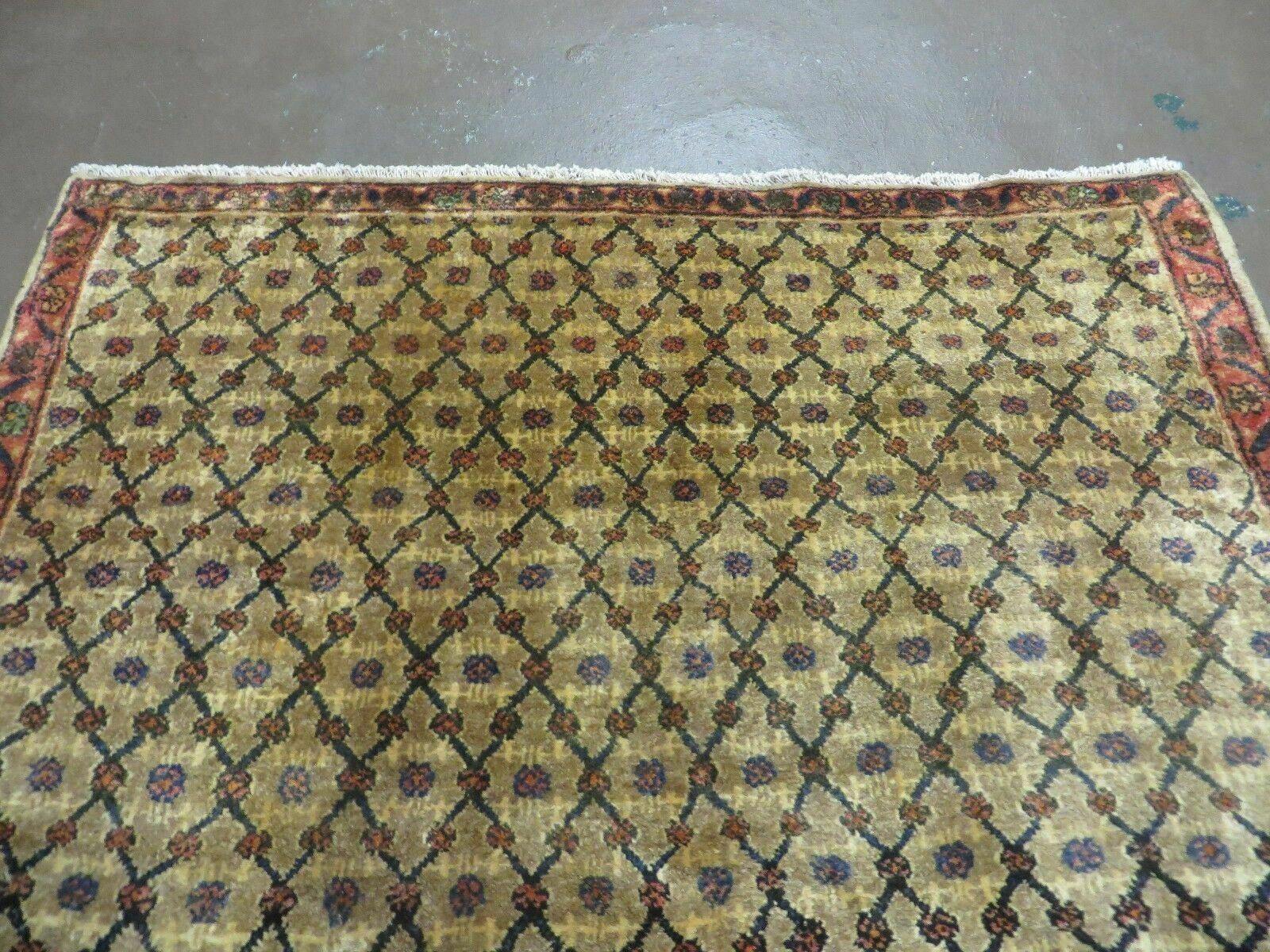 4' X 6' Handmade Indian Allover Wool Rug Camel Hair Color #119 - Nuvé