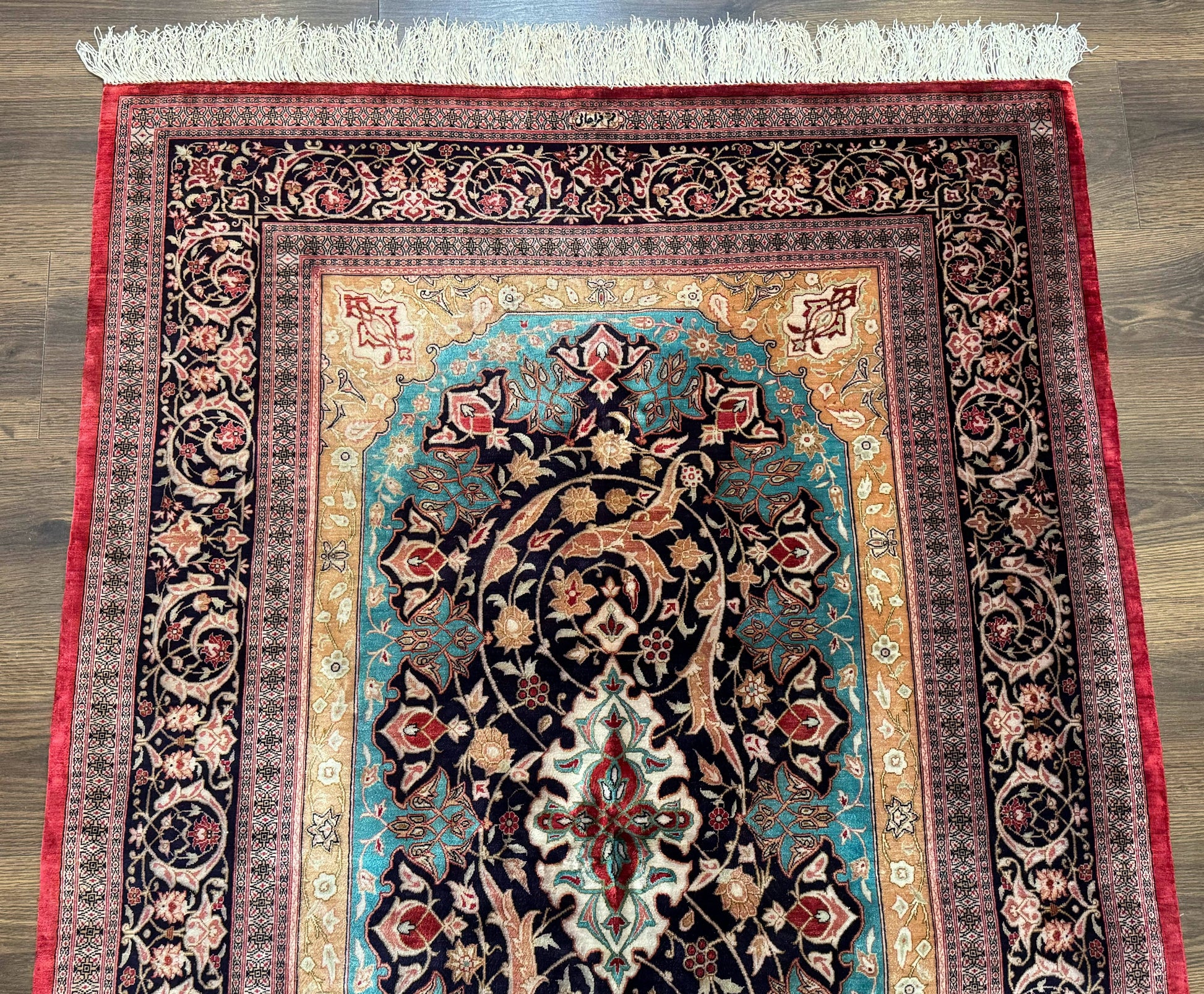 Magnificent Persian Qum Silk Rug 3x5, Exceptionally Fine 780 KPSI, Signed, Rare - Nuvé
