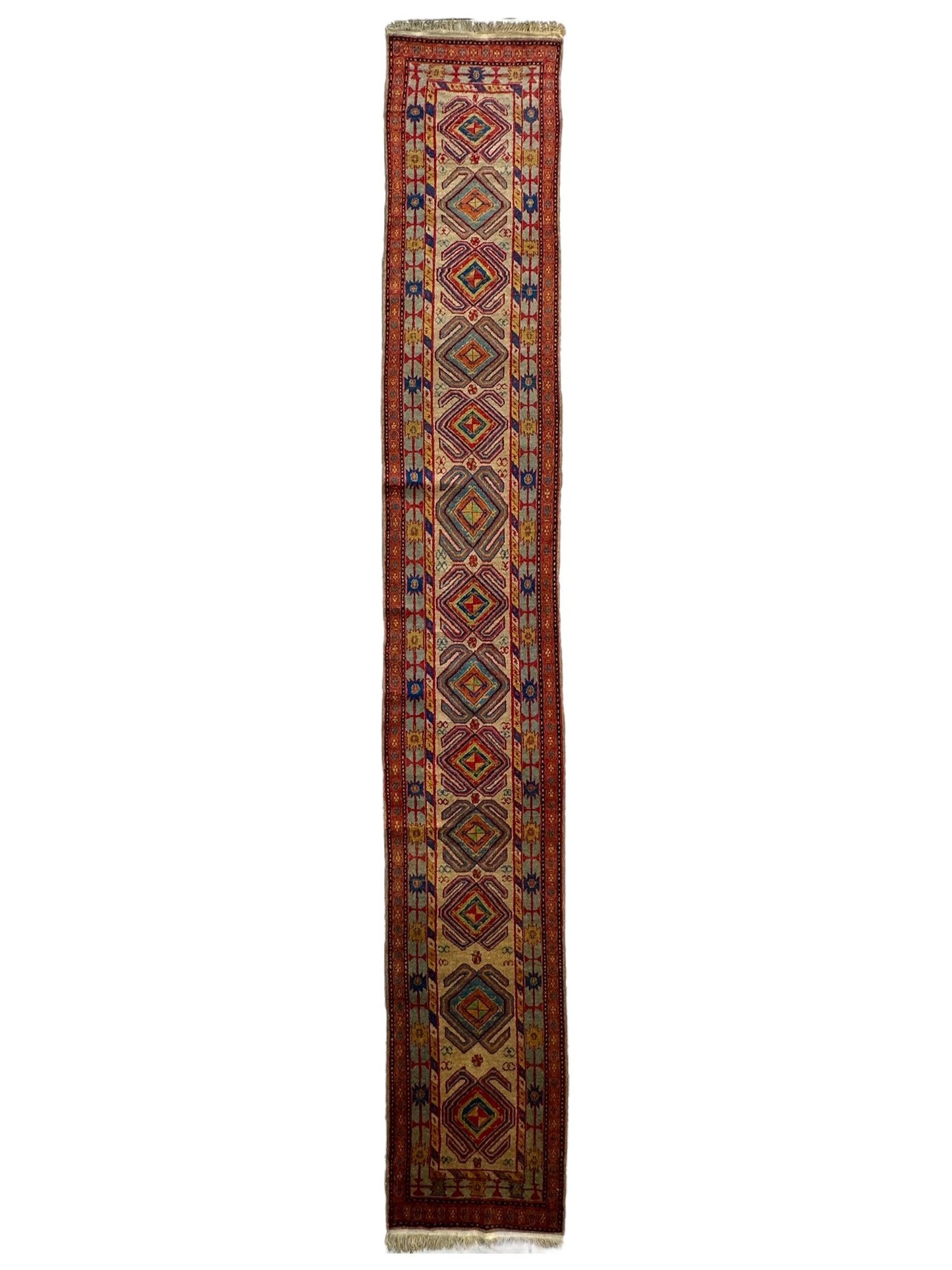 Antique Persian Lambran Runner Rug - 2'5" x 15'7" - Handwoven Wool, Circa 1930s - Nuvé