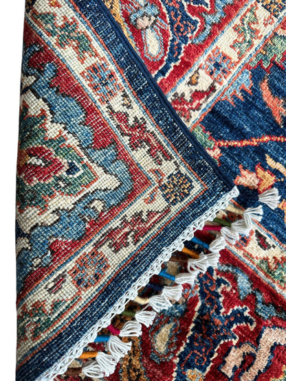 Hand-Knotted Afghani Bidjar Ghazni Wool Rug – 6'7" x 9'10" – Elegant Floral Design - Nuvé