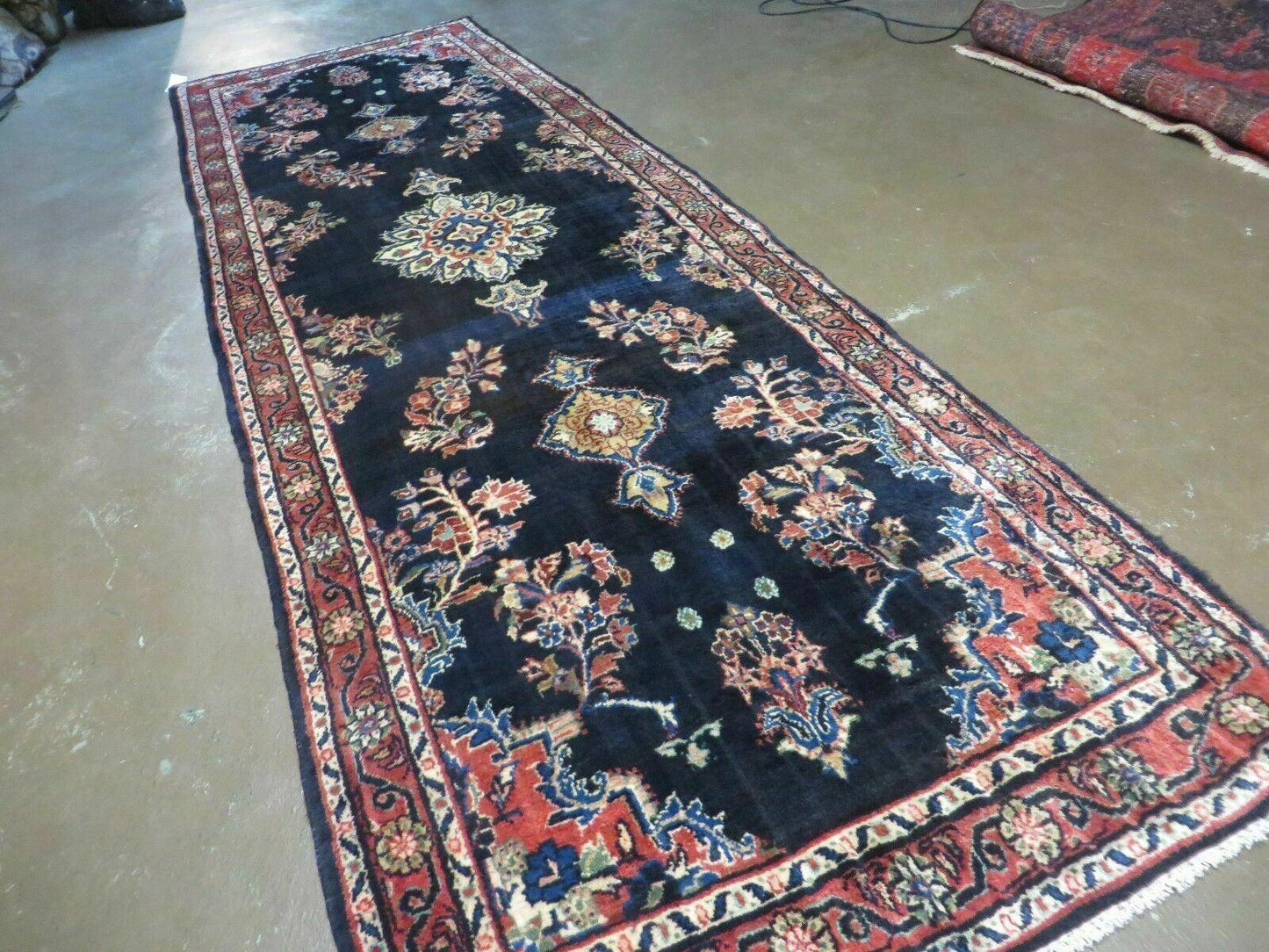 Persian Runner Rug 4x11, Navy Blue Antique Lilihan Runner - Nuvé