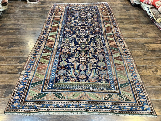 Caucasian Kalegy Rug 6x11, Wide Runner, Wool Hand Knotted Carpet, Navy Blue Tribal Rug, 1920s Antique Rug, 6 x 11 Oriental Carpet - Nuvé