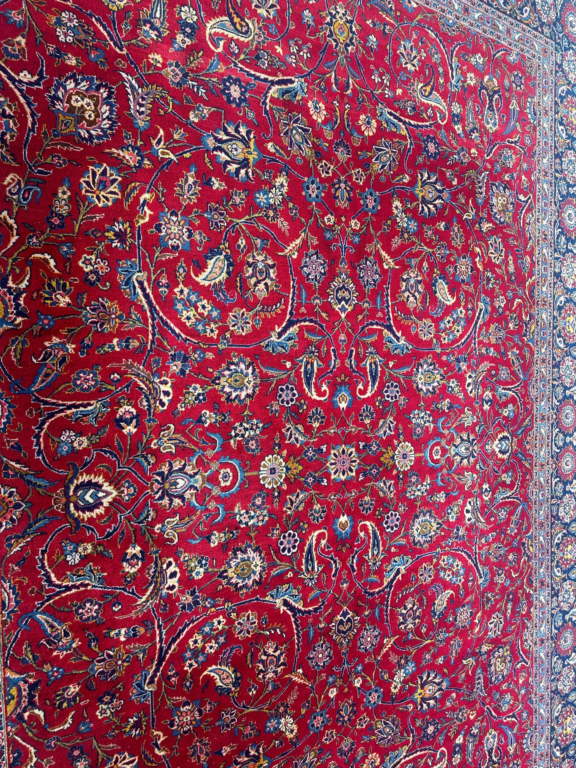 Incredible Persian Kashan All Over Wool Rug 10’2” x 14’ - Nuvé