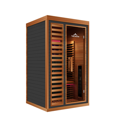 Peak Saunas Rainier 1-Person Full Spectrum Infrared Sauna with XL Medical-Grade Red Light Therapy & Smart WiFi App Control - Nuvé