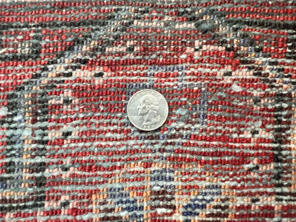Antique Persian Tribal Rug 4x7, Red, Geometric Medallion, Handmade, Wool, Persian Zanjan Rug - Nuvé