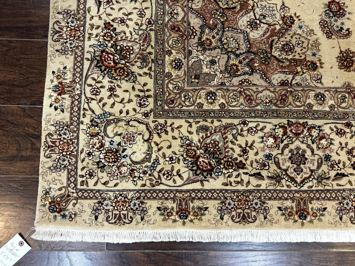 Sino Persian Rug 8x10, Wool and Silk Highlights, 290 KPSI, Floral Medallion - Nuvé