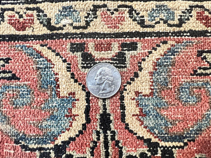 Small Antique Persian Rug 2.6 x 4, Red Floral Handmade 1920s Wool Rug, Persian Hamadan Lilian Rug - Nuvé