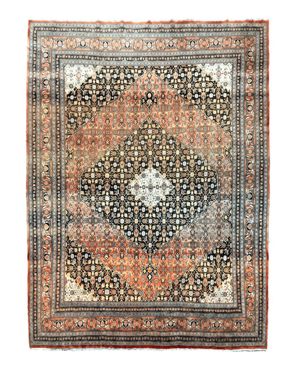 Rare Antique Persian Tabriz Rug 9x12, Red, Handmade, Wool