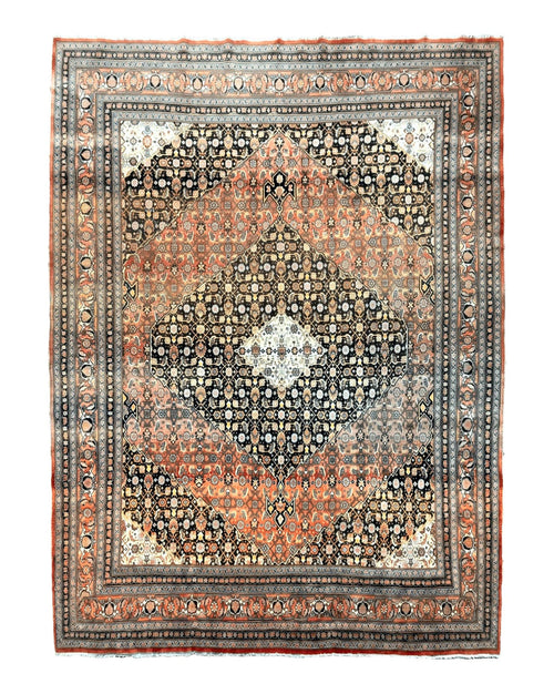 Rare Antique Persian Tabriz Rug 9x12, Red, Handmade, Wool