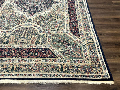 Persian Rug 8x11, Belgium Power Loomed Rug, Kirman Lavar Floral Design, Vintage Rug - Nuvé