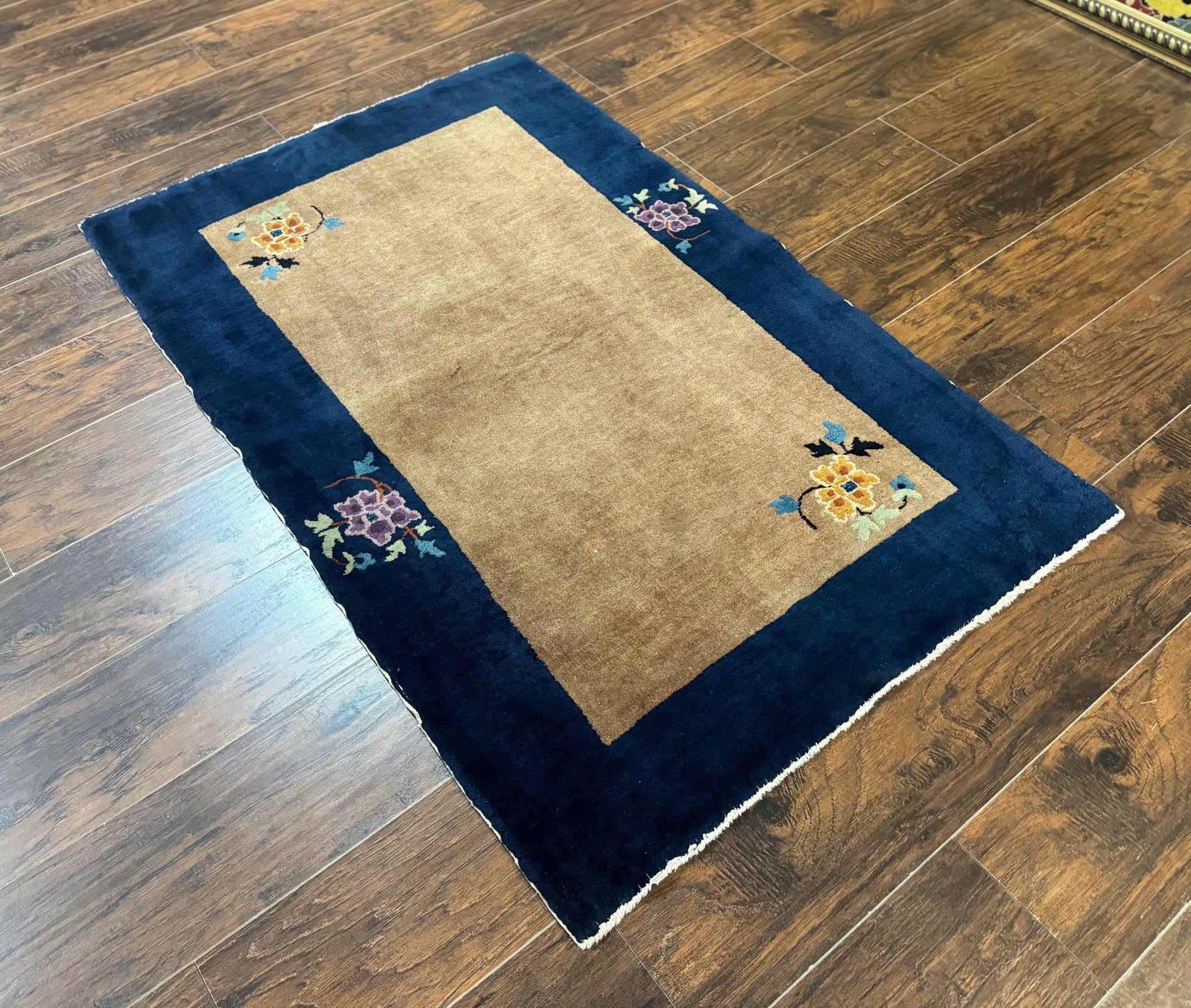 Chinese Rug 3x5, Antique Peking Art Deco Carpet, Simple Design - Nuvé