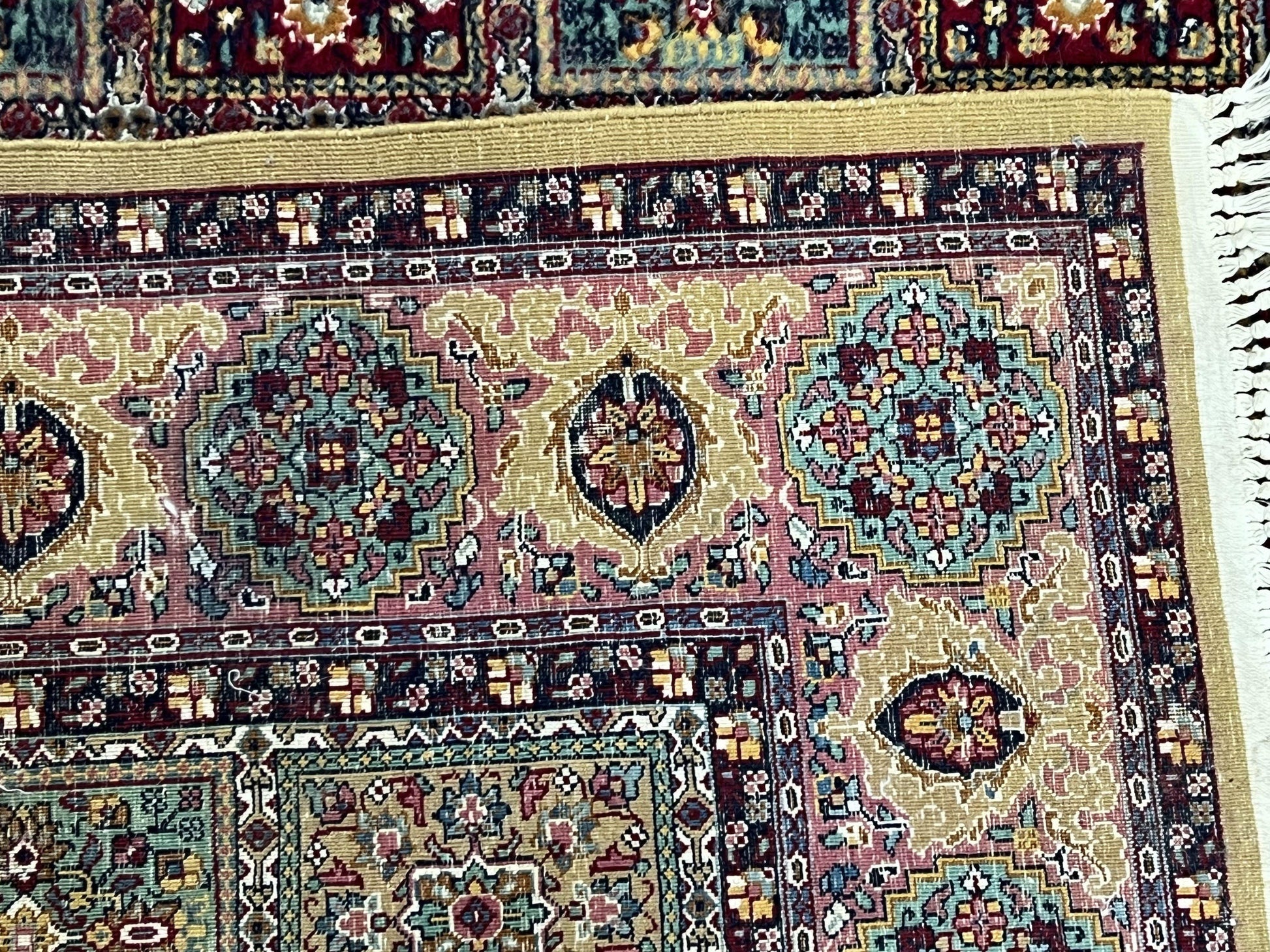 Indo Persian Silk Rug 4x6, Panel Design, Small Flowers, Hand Knotted, Fine Weave, Oriental Carpet 4 x 6, Vintage Area Rug, Beautiful Rug - Nuvé