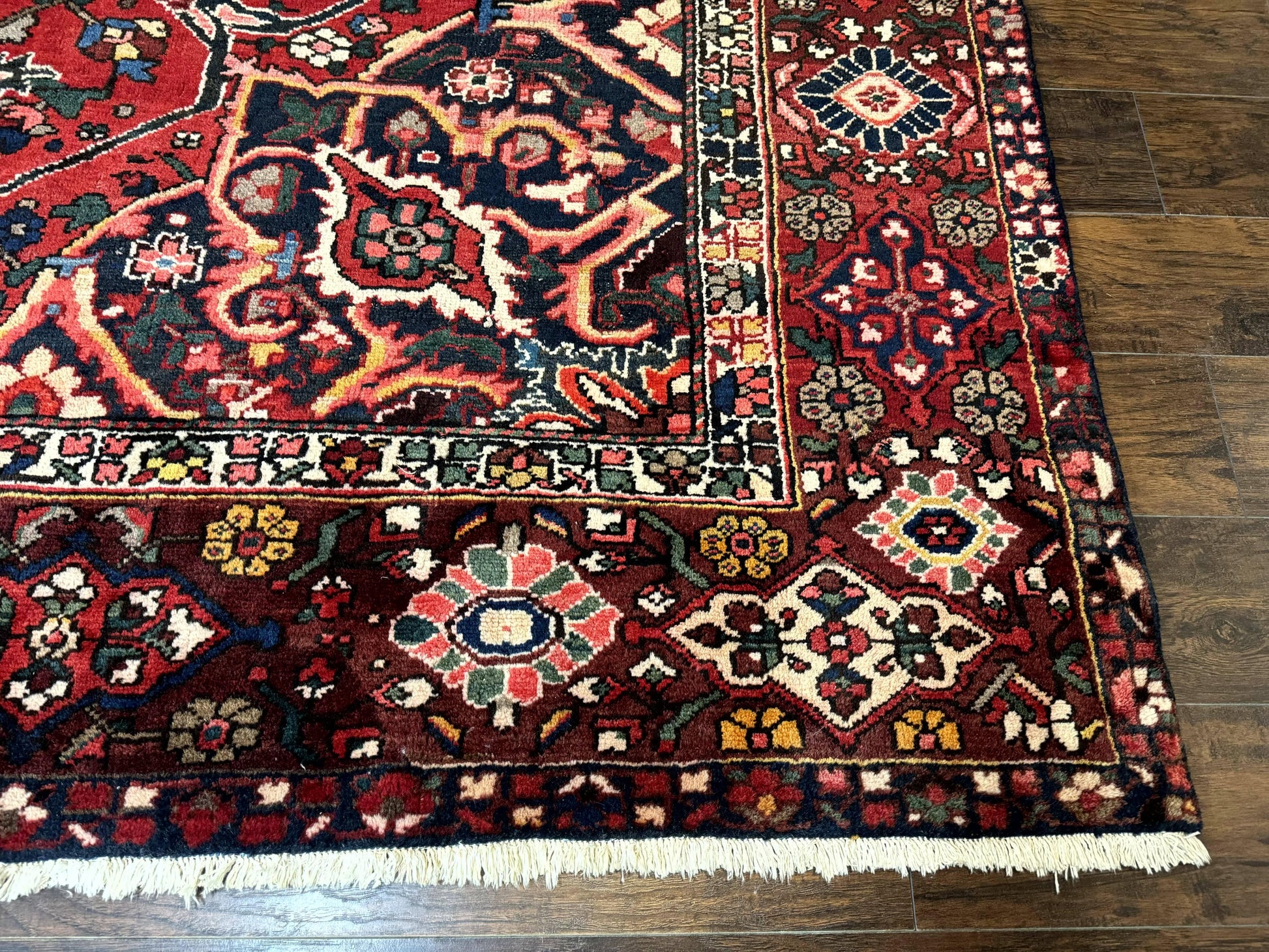 Rare Persian Bakhtiari Rug 10x13, Red, Semi Antique, Large Persian Carpet, Handmade - Nuvé