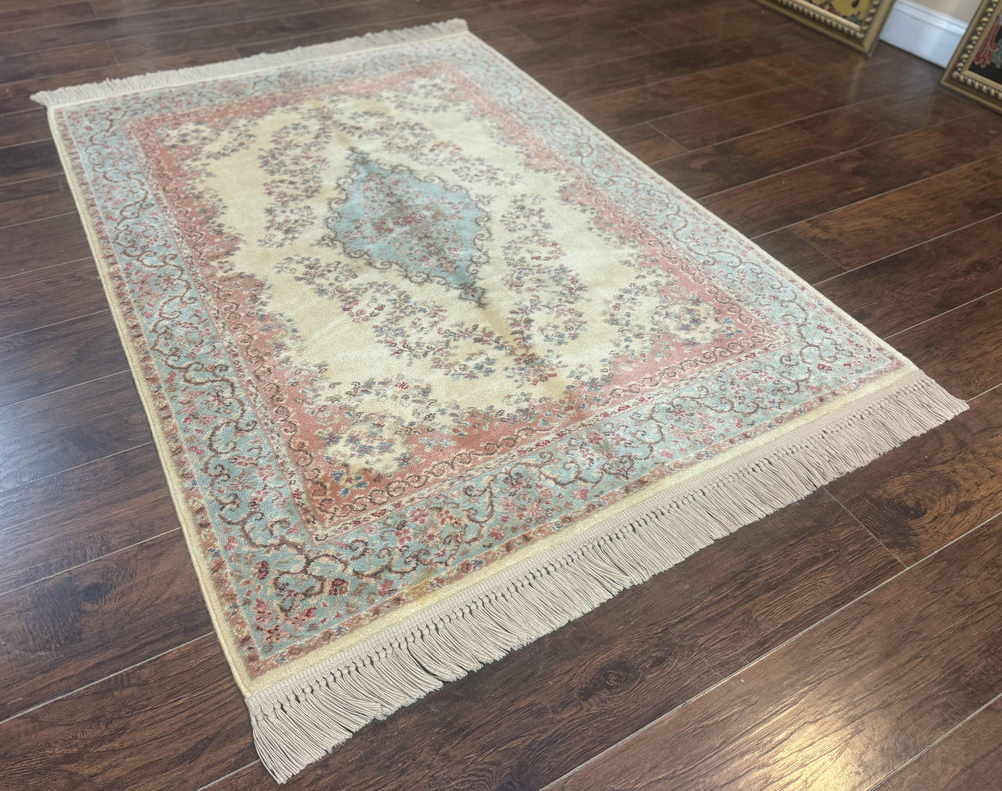Karastan Rug 4x6, Pastel Ivory Kirman Rug #784, Wool Karastan Carpet, Original 700 Series, Vintage Karastan Area Rug, Discontinued - Nuvé