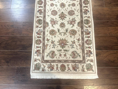 Pak Persian Runner Rug 2.6 x 8ft, Oriental Carpet for Hallway or Kitchen, Handmade, Wool and Silk Highlights - Nuvé