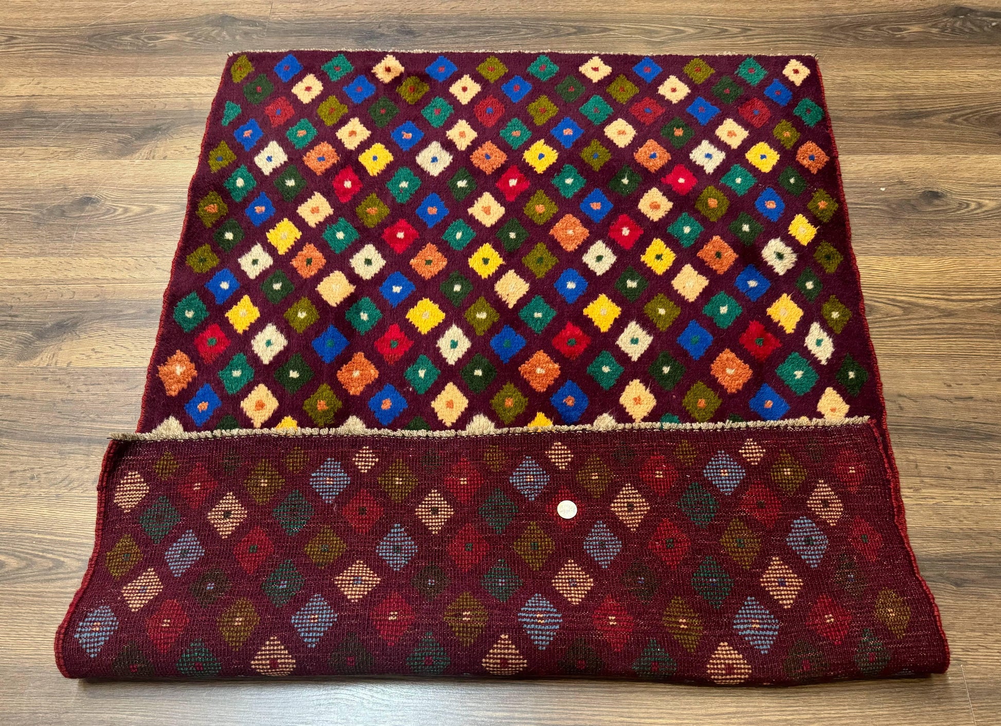 Balouch Rug 3x5, Afghan Rug, Purple-Maroon, Multicolor, Tribal Rug - Nuvé