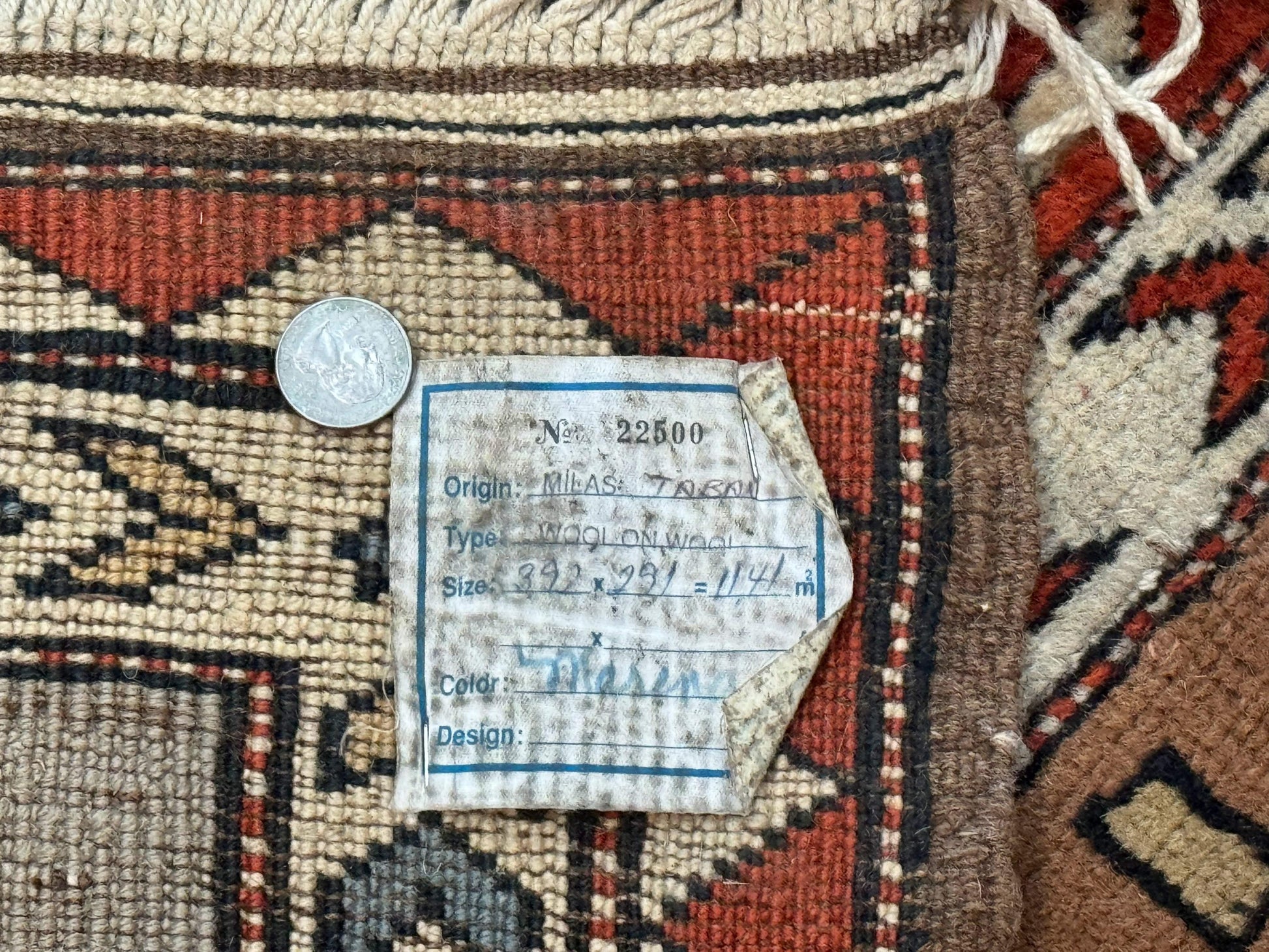 Large Turkish Milas Rug 10x13, Gray, Vintage, Wool on Wool - Nuvé