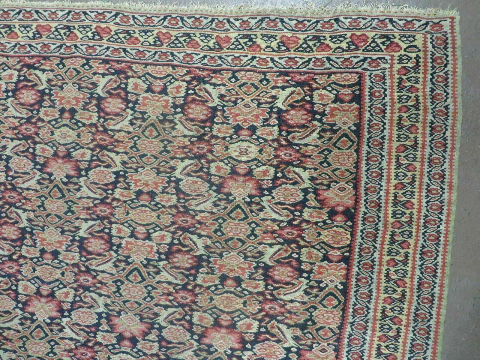 4' X7' Antique Handmade Turkish Wool Kilim Soumak Flat Weave Rug Tribal Organic - Nuvé