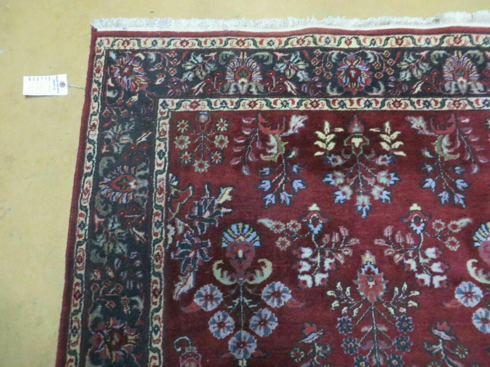 4' X 6' Vintage Handmade Fine India Jaipur Floral Oriental Wool Rug Red Nice - Nuvé