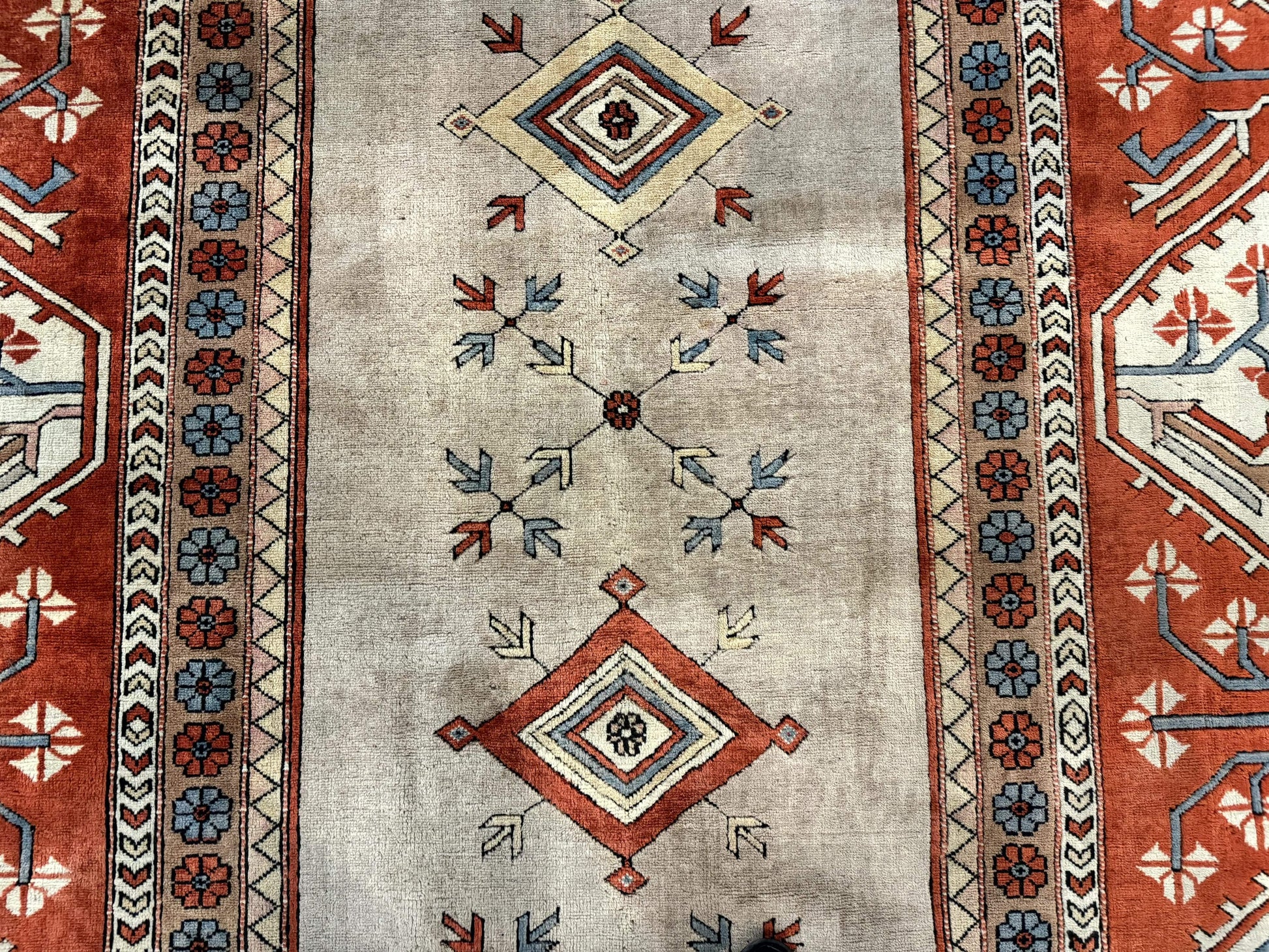 Large Turkish Milas Rug 10x13, Gray, Vintage, Wool on Wool - Nuvé
