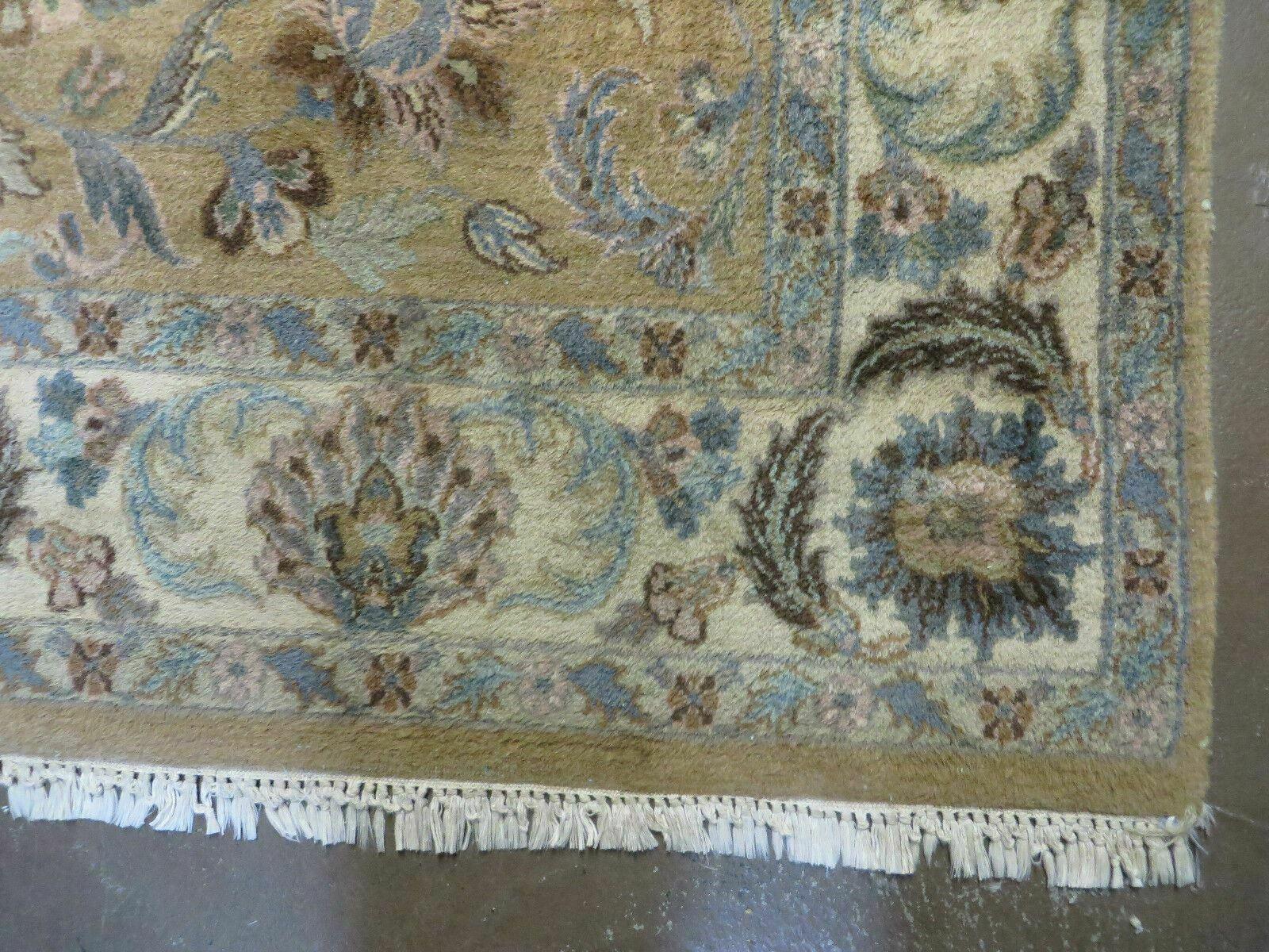 5' 6" X 9' Vintage Handmade Jaipur Indian Floral Oriental Wool Rug Veg Dyes - Nuvé