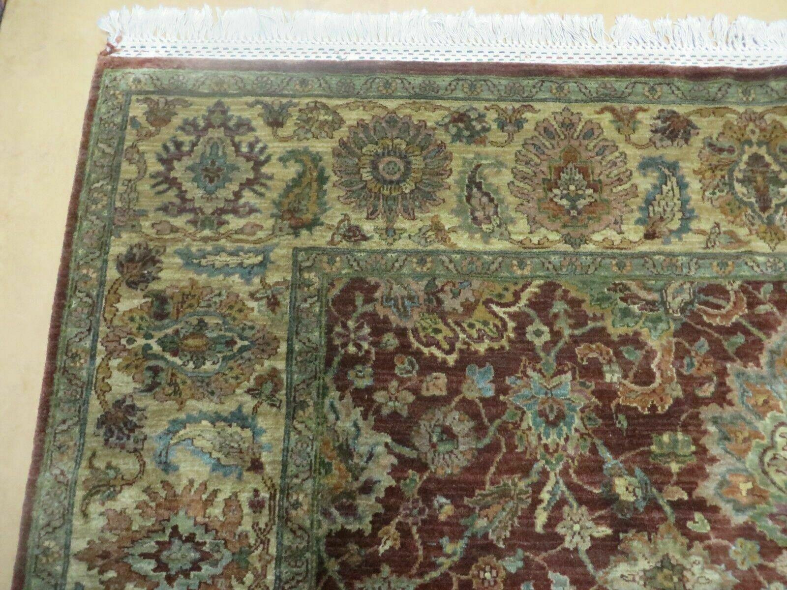 6' X 9' Handmade India Floral Oriental Wool Rug Carpet Tea Wash Red Hand Knotted - Nuvé