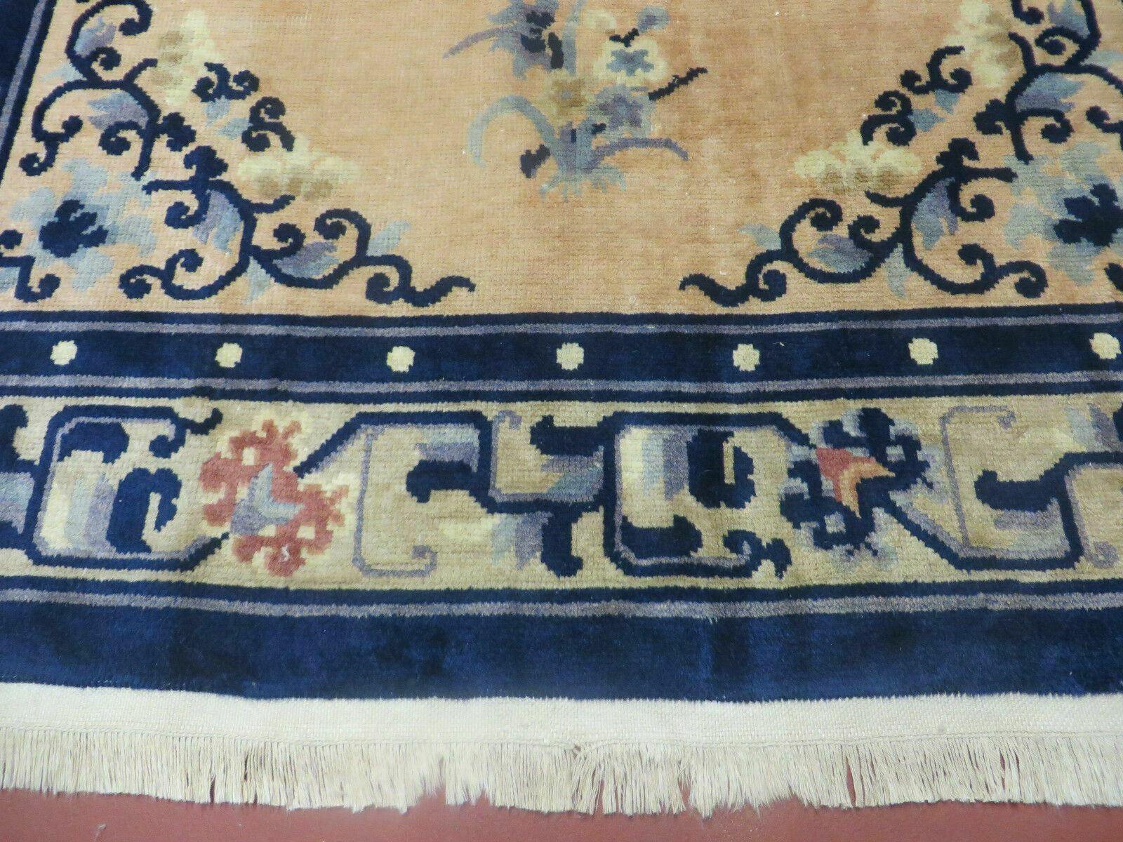 4' X 6' Antique Handmade Fine Knotted Peking Chinese Wool Rug Amiri Salmon - Nuvé