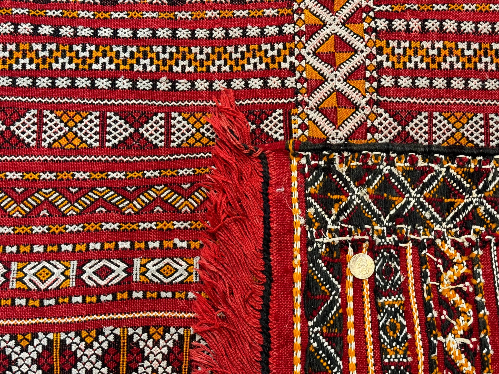 Moroccan Kilim Rug 4x8, Flatweave, Bohemian, Red Ivory Orange - Nuvé