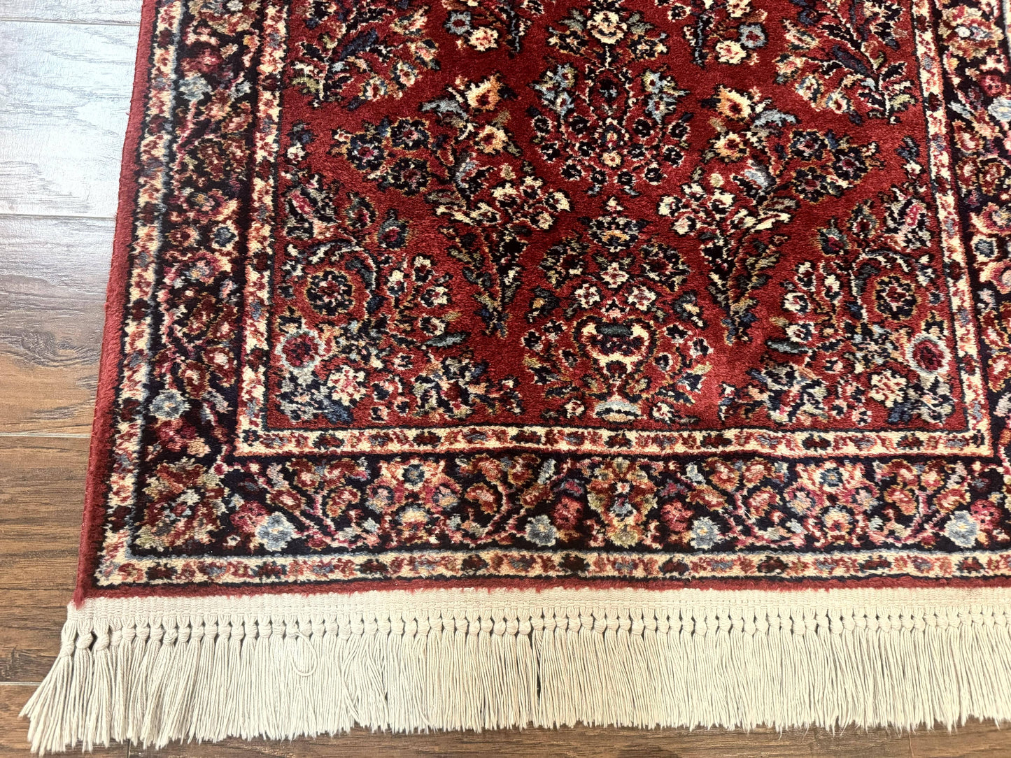 Karastan Rug 3x5 Red Sarouk #785, Karastan Wool Pile Rug, Original 700 Series, Discontinued Vintage Karastan Carpet - Nuvé