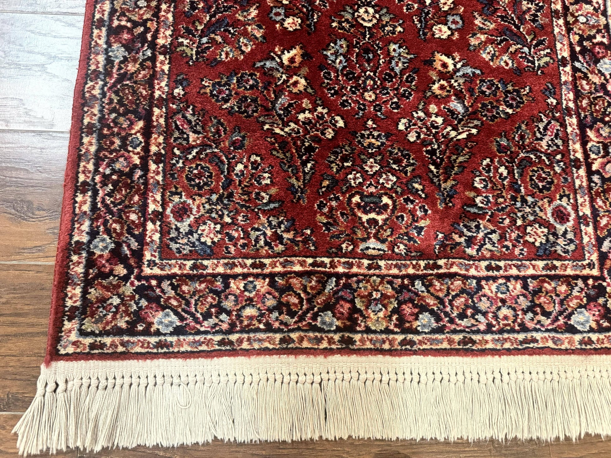Karastan Rug 3x5 Red Sarouk #785, Karastan Wool Pile Rug, Original 700 Series, Discontinued Vintage Karastan Carpet - Nuvé